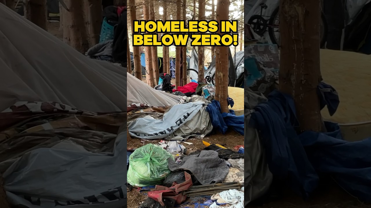 Check Out This Crazy Homeless Camp In Winter! Unreal!!