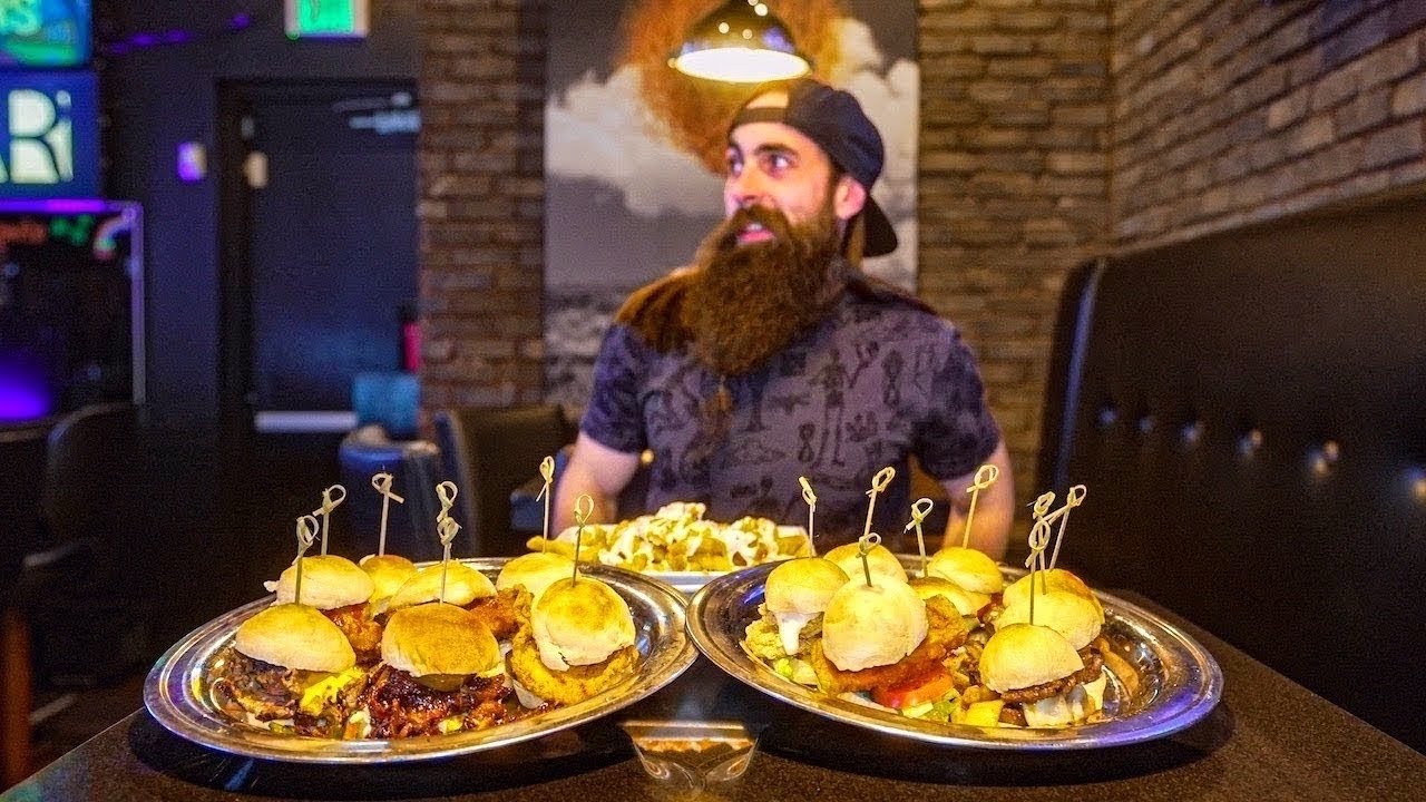 IN VEGAS THEY CALL THIS 'THE BAR GAMBLE' | BORN & RAISED'S $75 SLIDER CHALLENGE | BeardMeatsFood