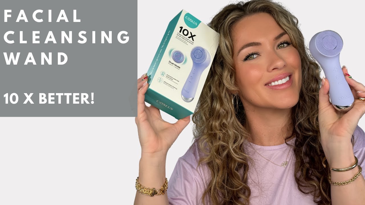I Tried a Vibrating Face Wand and WOW! COSLUS FACIAL CLEANSER WAND