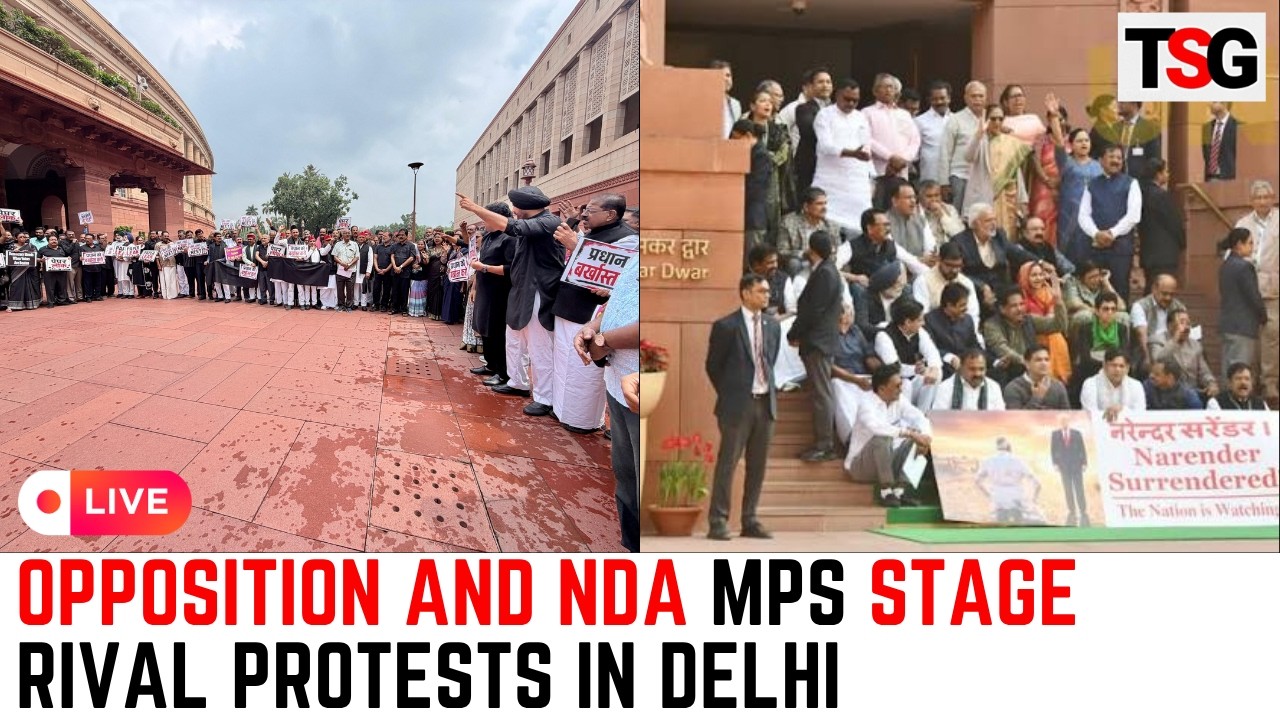 Parliament Protests LIVE: Opposition vs NDA MPs Clash Outside Makar Dwar | TSG
