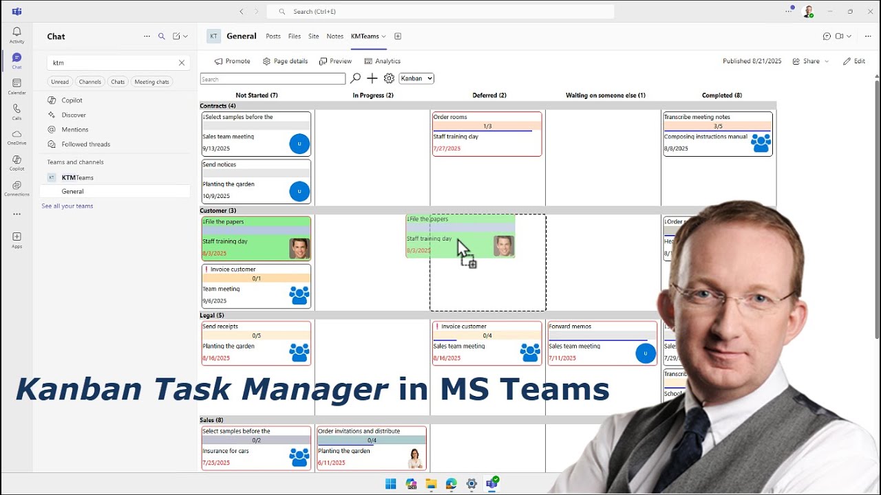 Add Kanban Task Manager to a Teams tab.