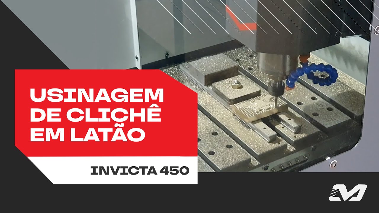 Fresadora CNC Invicta 450 - Usinagem de clichê em latão