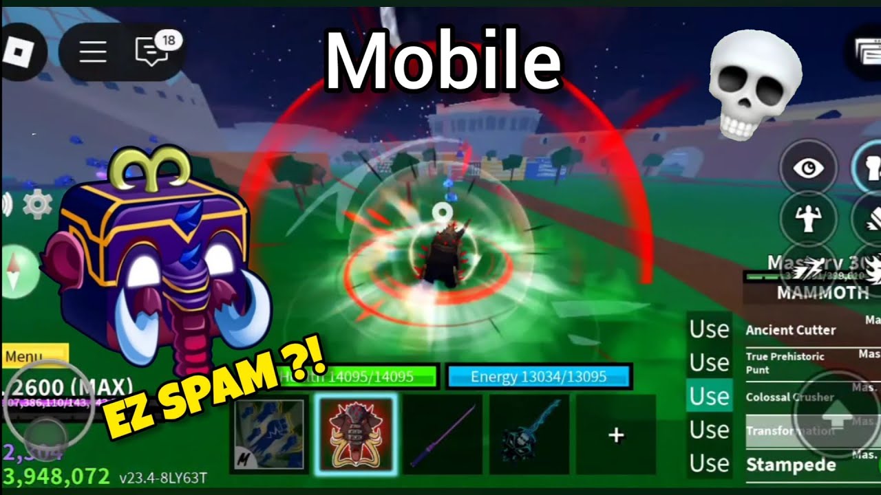 Mammoth Spamming🔥 /(Mobile) Bounty Hunting| Blox Fruits