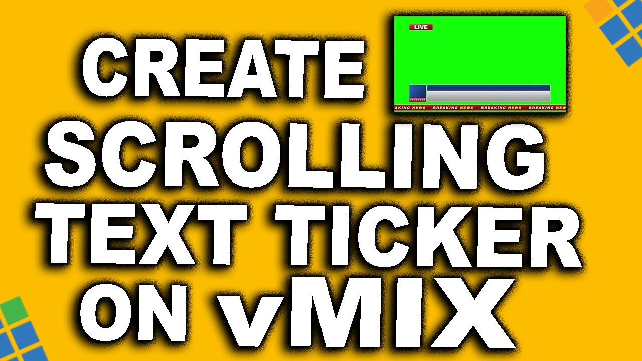HOW TO: Create Scrolling Text Ticker On vMix | Add Timer & Logo On vMix
