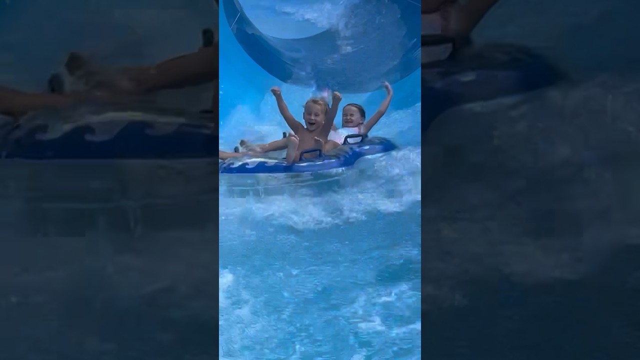 Waterslide Fun #waterslide #watersport #waterpark #pool #holidays #twins #familytime #fun