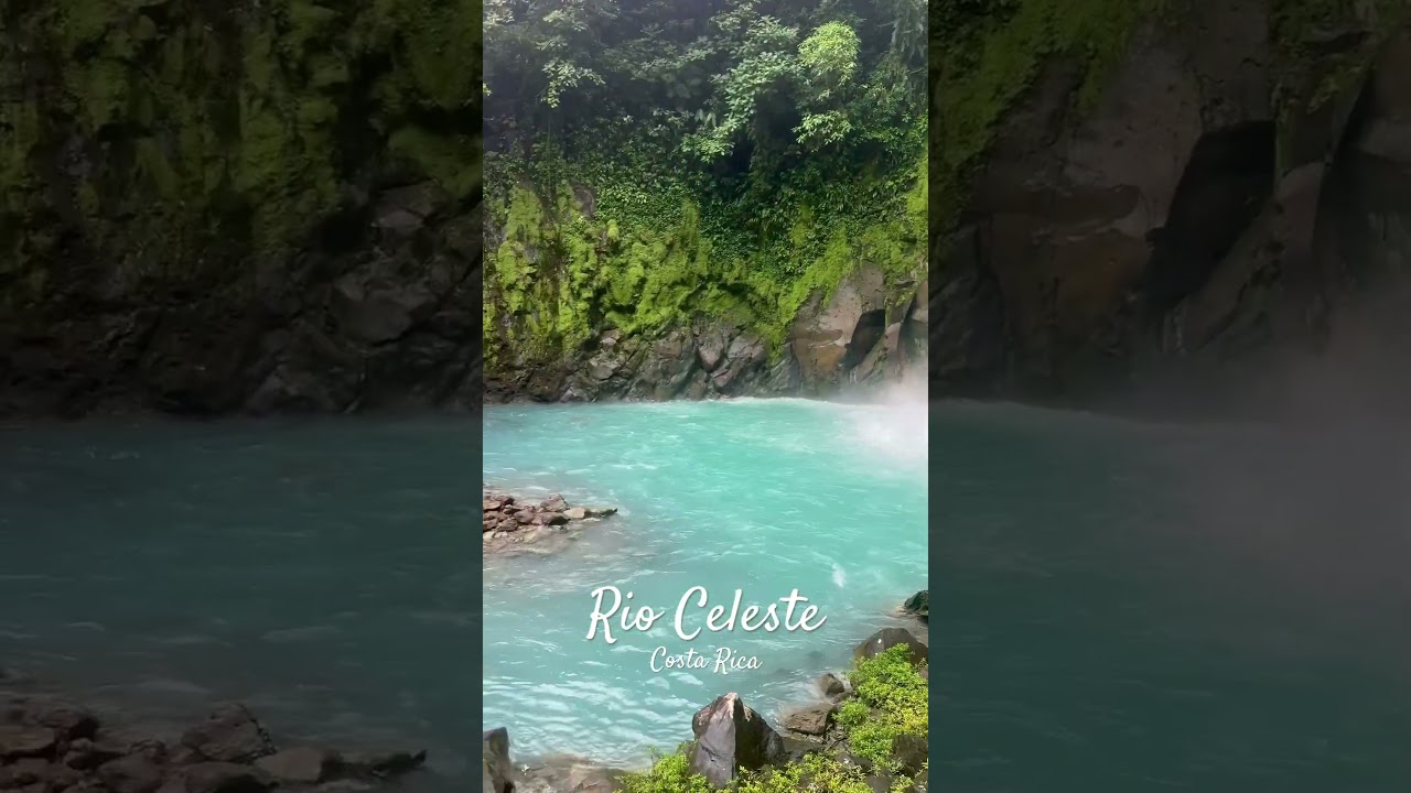Rio Celeste in beautiful Costa Rica 🇨🇷 no filter needed #travel #rioceleste #watterfalls