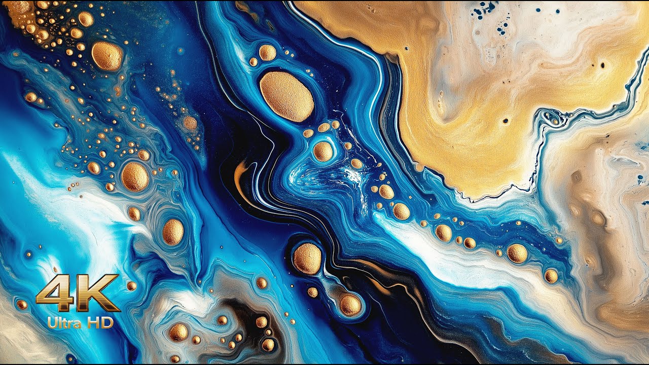 Abstract Liquid Paint 4K! Stunning Relaxing Screensaver with Soothing Visuals & Flowing Patterns.