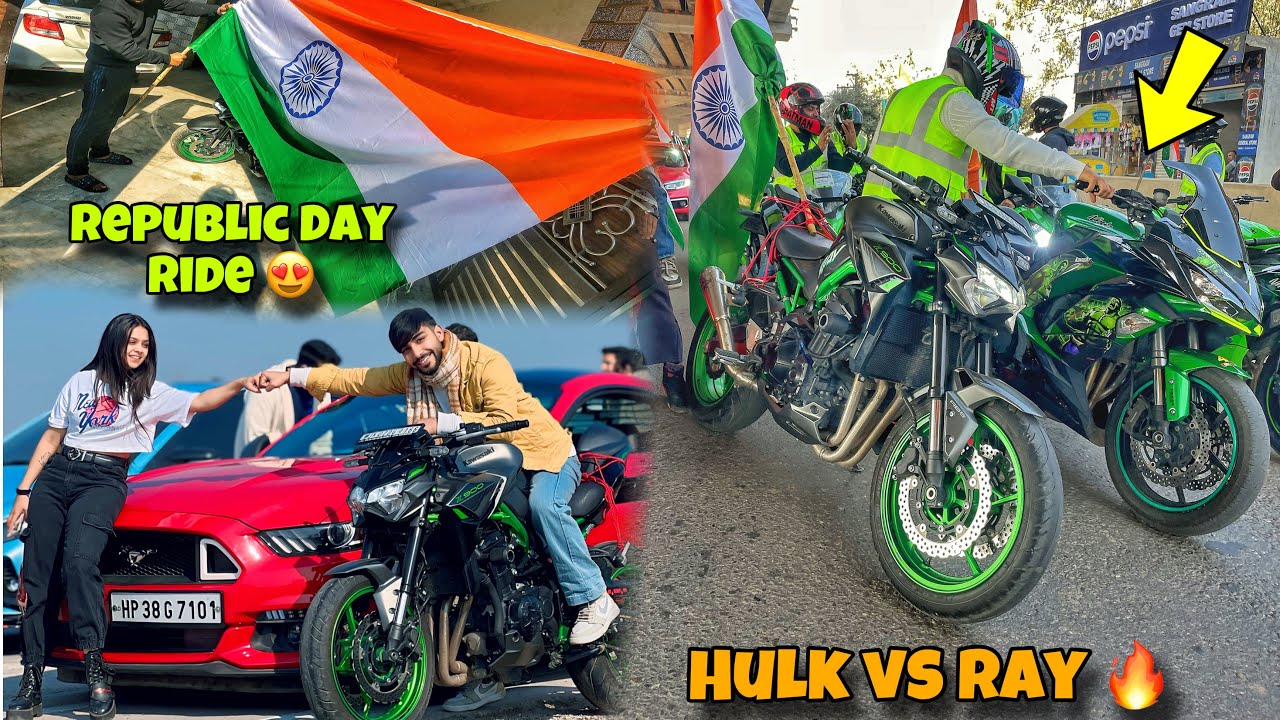 Republic Day Rally Jammu 😍 Kawasaki Z900 Vs @aalyanvlogs1299 Hulk
