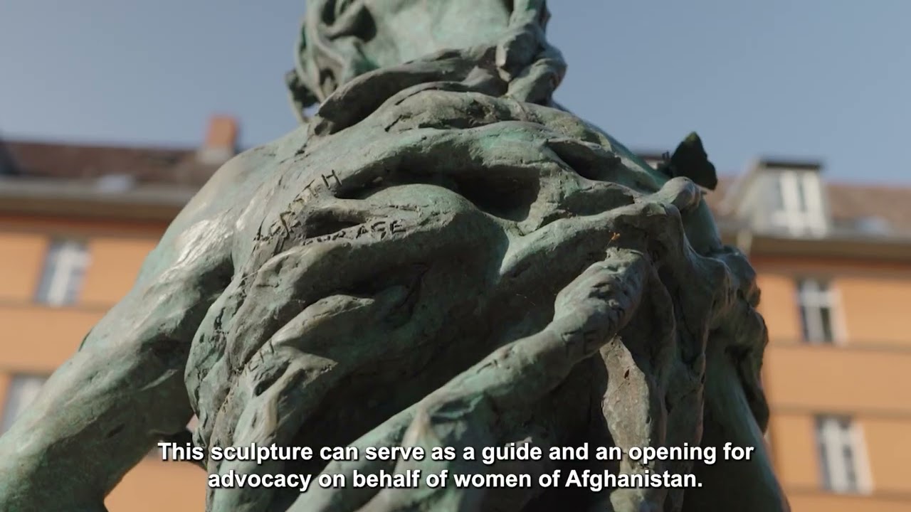Petrified Survivors Unveiling in Berlin | Roqia, Afghani survivor