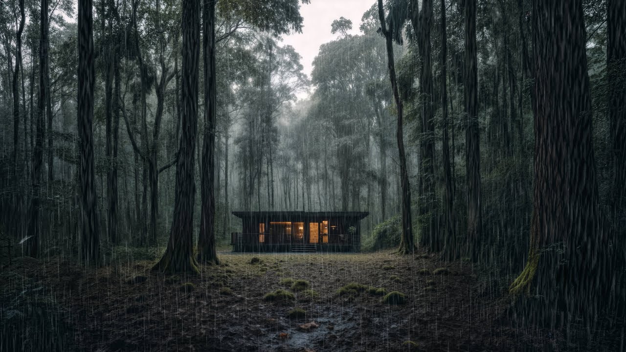 Deep Forest Rain | Relaxing Cabin Ambience with Rain Sounds for Deep Sleep