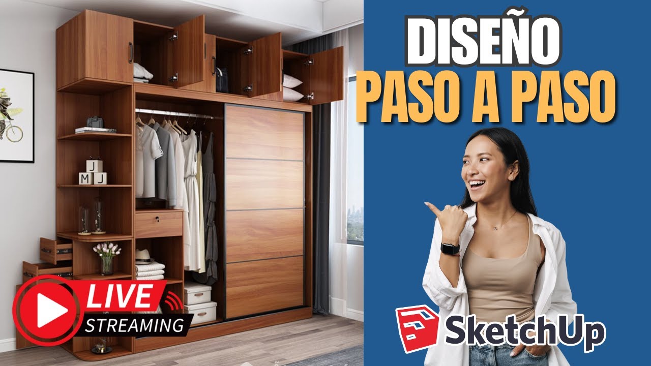Diseña CLOSET de melamina con el programa SKETCHUP