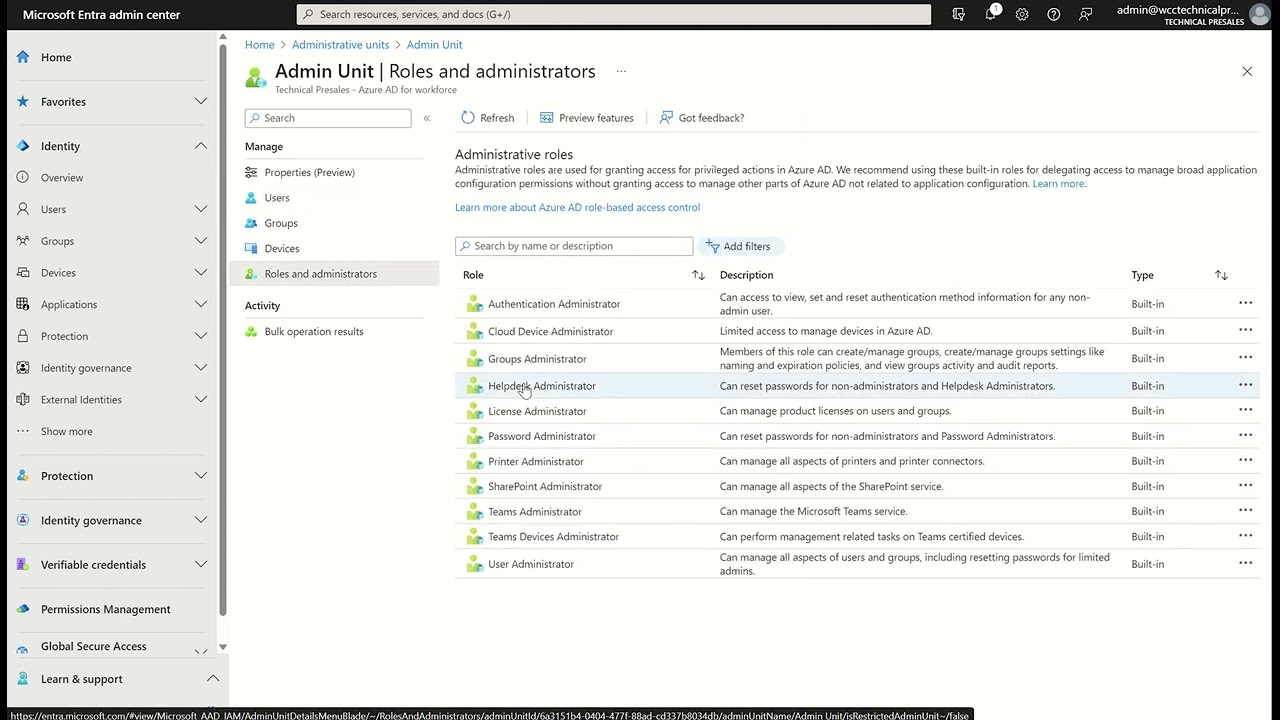 Azure AD Administrative Units Overview