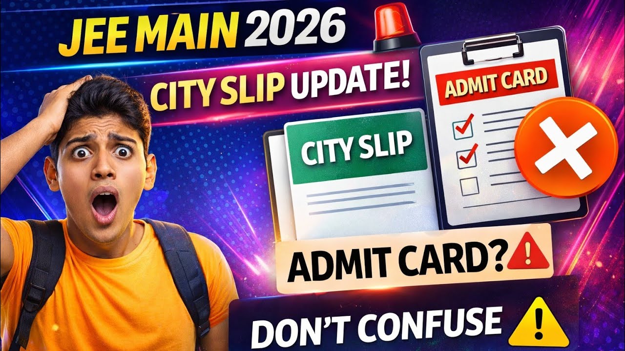 JEE Main 2026 City Slip OUT Soon? 🤯 | Don’t Confuse with Admit Card