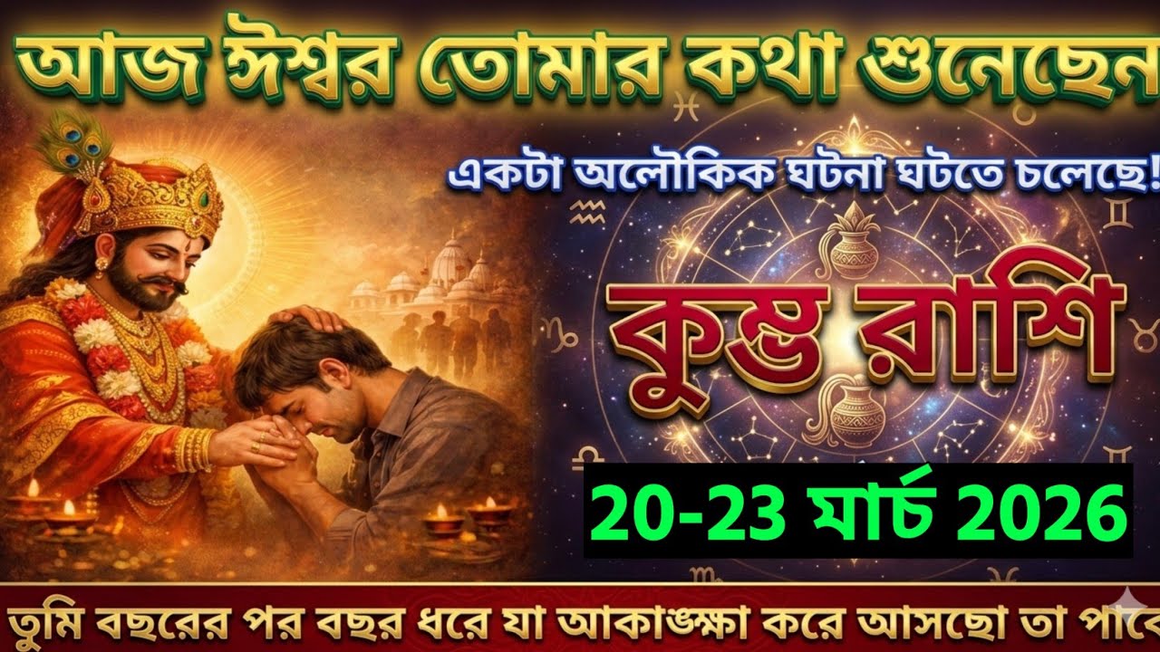 কুম্ভ রাশি, ০৮-১০ মার্চ, ২০২৬আজ ঈশ্বর তোমার কথা শুনেছেন একটা অলৌকিক ঘটনা ঘটতে চলেছে!