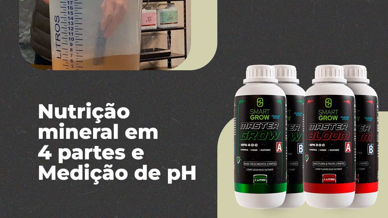 Preparando Rega com Fertilizante Mineral em 4 partes. Medindo e Estabilizando o pH da Água