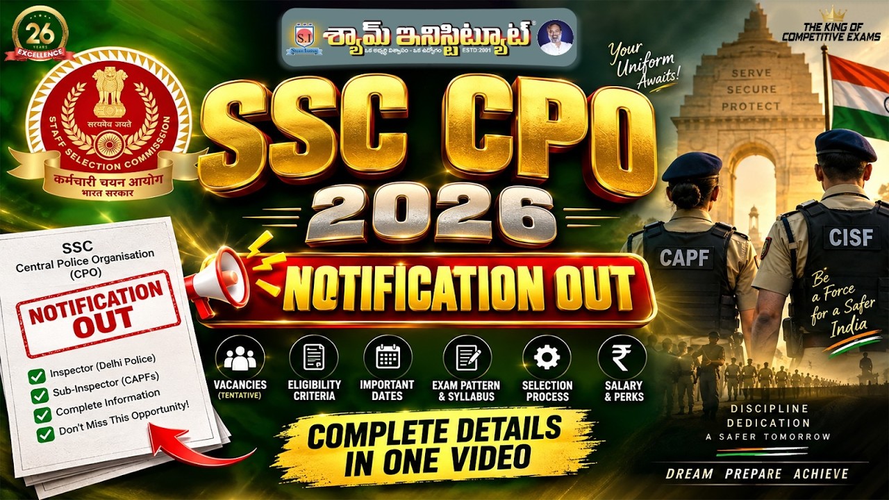 SSC CPO 2026 NOTIFICATION OUT....   #shyaminstitute