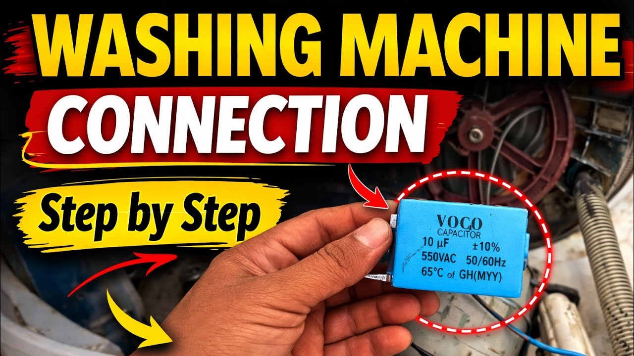 How to Washing Machine Connections in urdu or hindi washing mashen motor complete connection 
