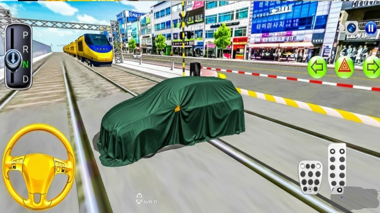 Ultimate Driving Test: Can You Survive the Railway 🚂 Tracks? Green Car 🚗 Parking The 