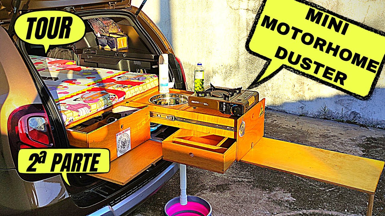 ✅ TOUR MINI MOTORHOME ARTESANAL DUSTER (HIDRÁULICA, ELÉTRICA,COLCHÃO )TUROK NA ESTRADA #PARTE 2 😀