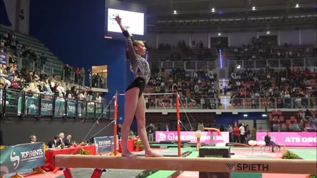 Елена Колас набирает результат 13,350 на бревне - Seconda Prova Serie A1 2026