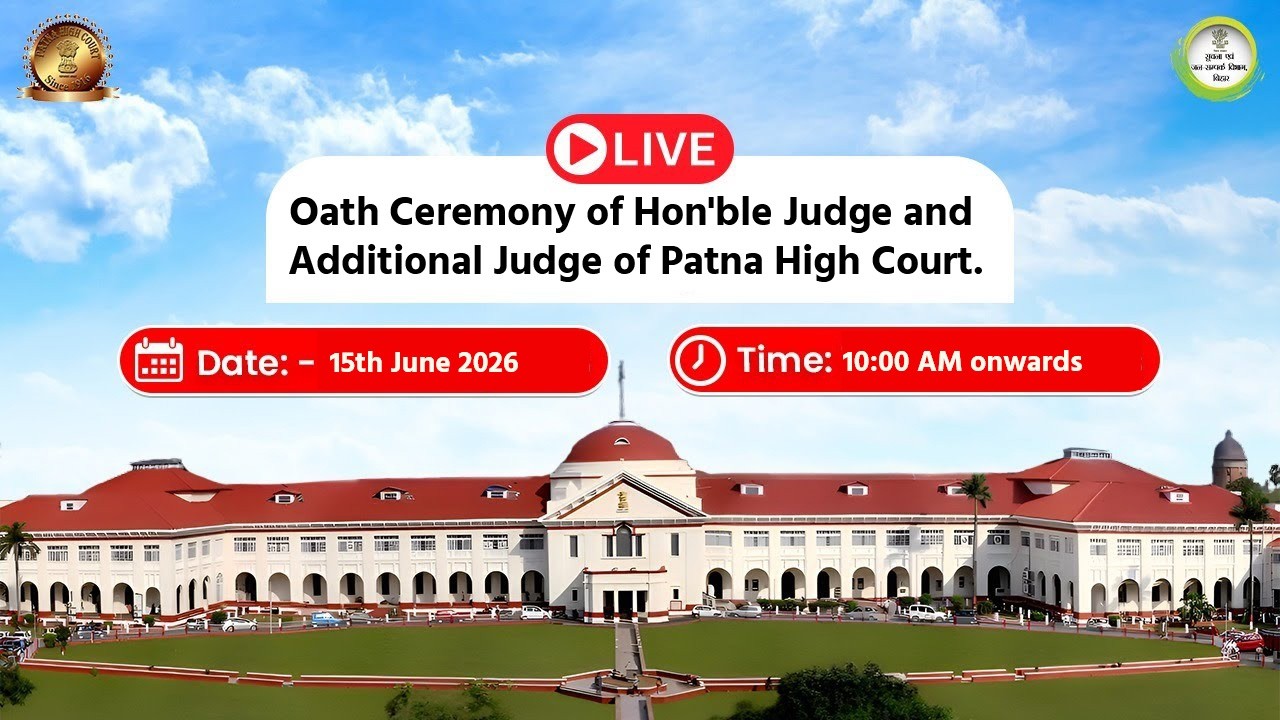 📡#Live: Oath Ceremony of Hon'ble Judge and Additional Judge of Patna High Court.