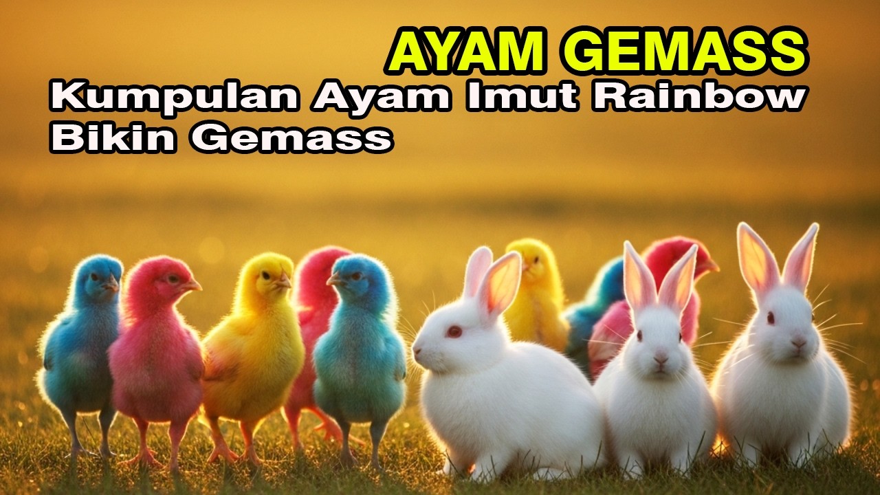 Ayam rainbow lucu,ayam warna warni gokil,Bebek & Kelinci Lucu terbaru