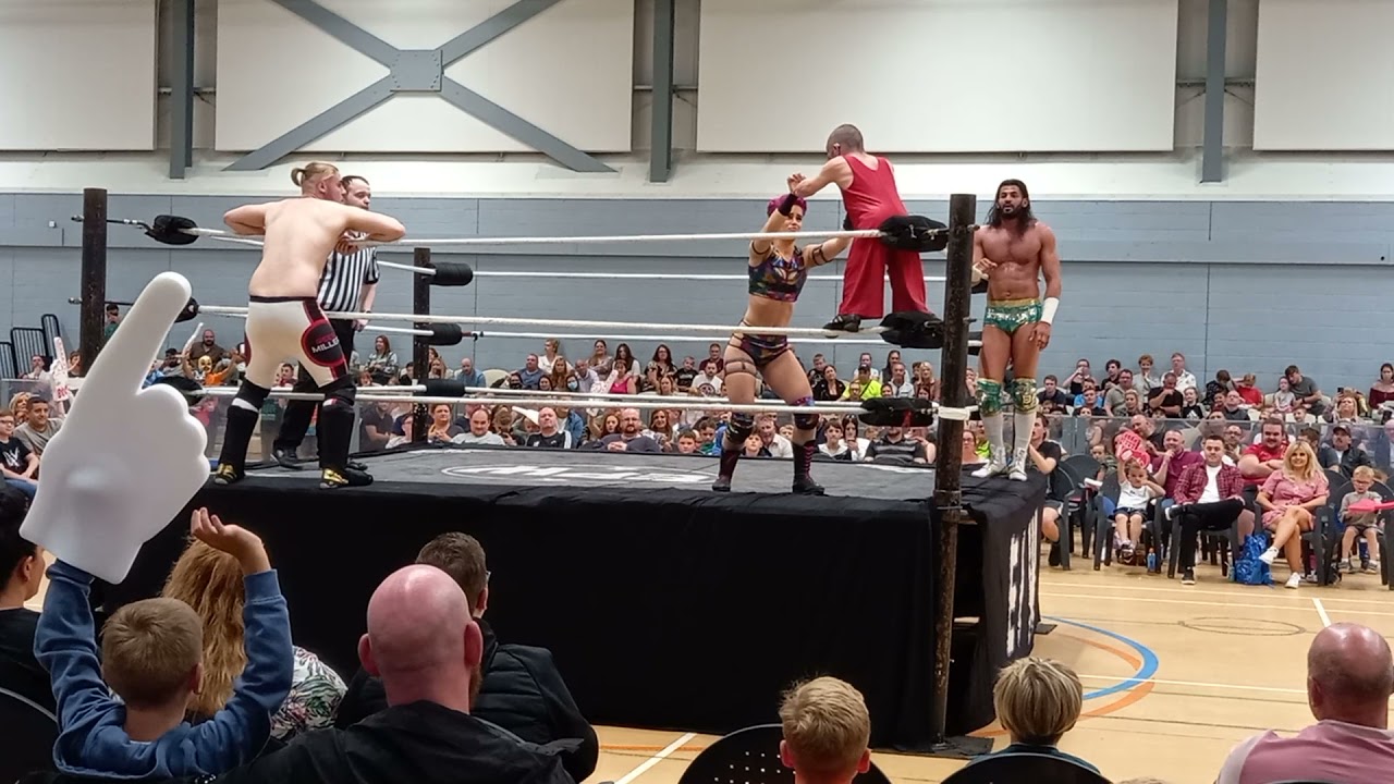 INTERGENDER TAG TEAM MATCH THE SHEIKH & HARLEY HUDSON VS LITTLE LEGS & REECE MILLER