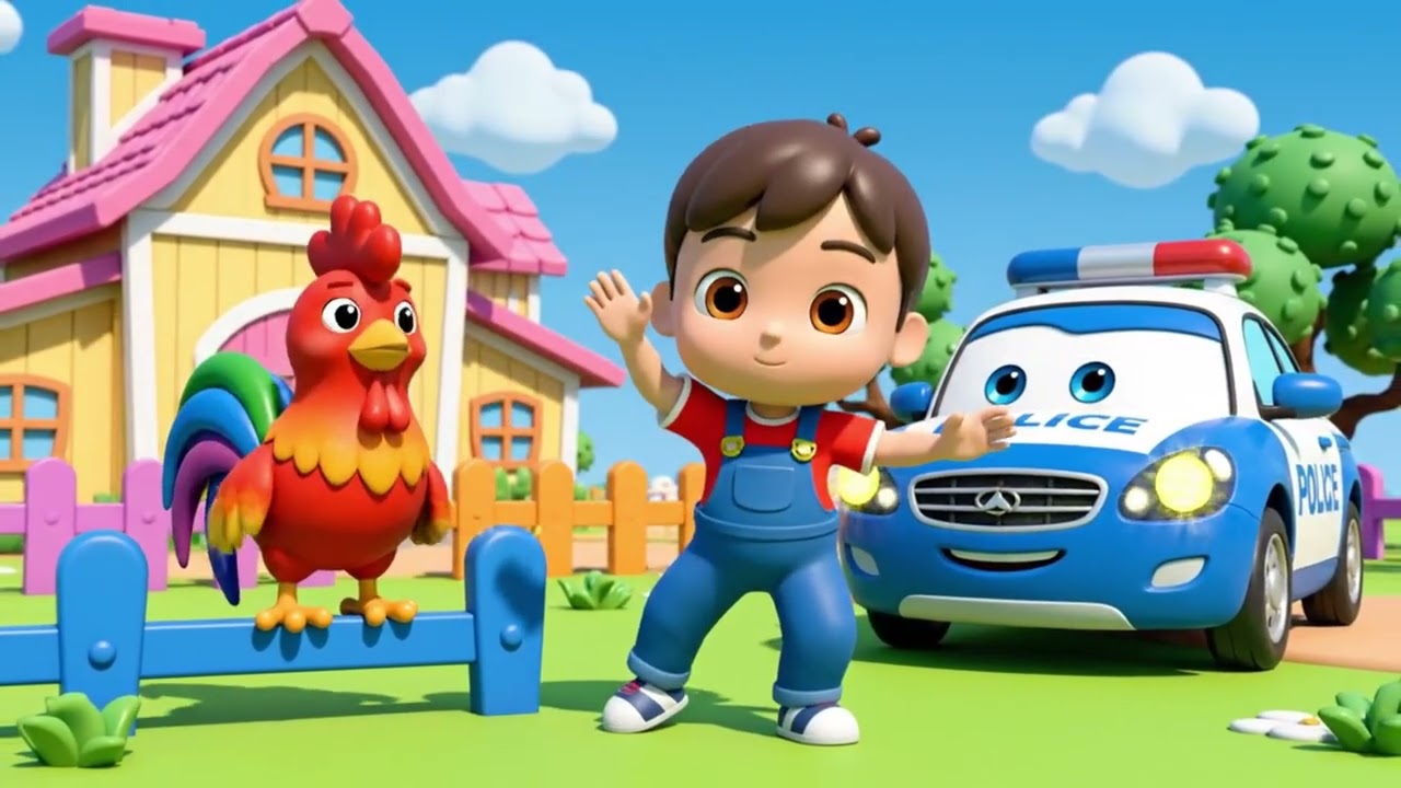Police Car Song for Children | The Wheels on the Police Car
