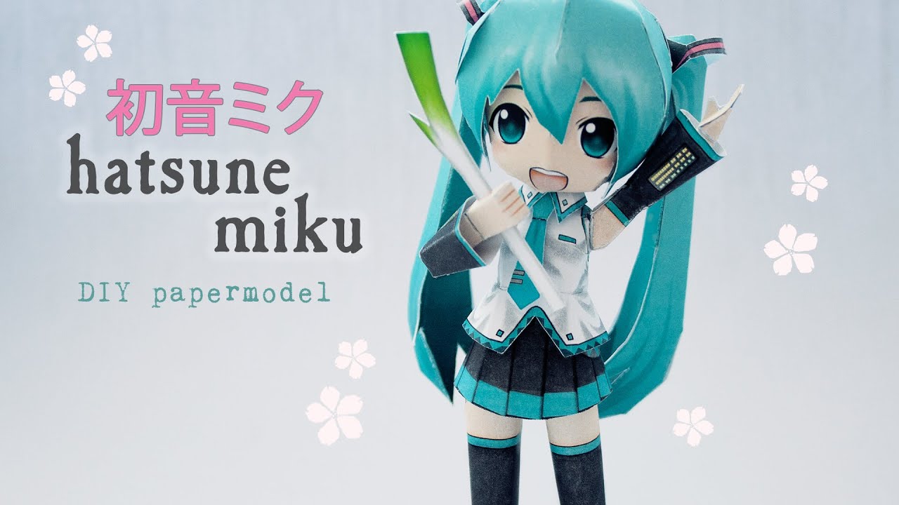 DIY Hatsune Miku paper figure (step by step tutorial)