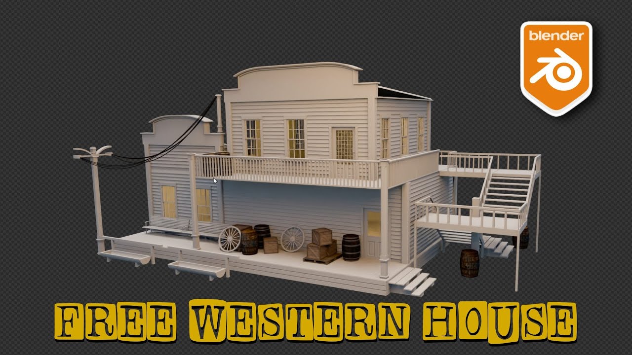 Free Western House / Blender / Time Lapse / Asset / Kitbash