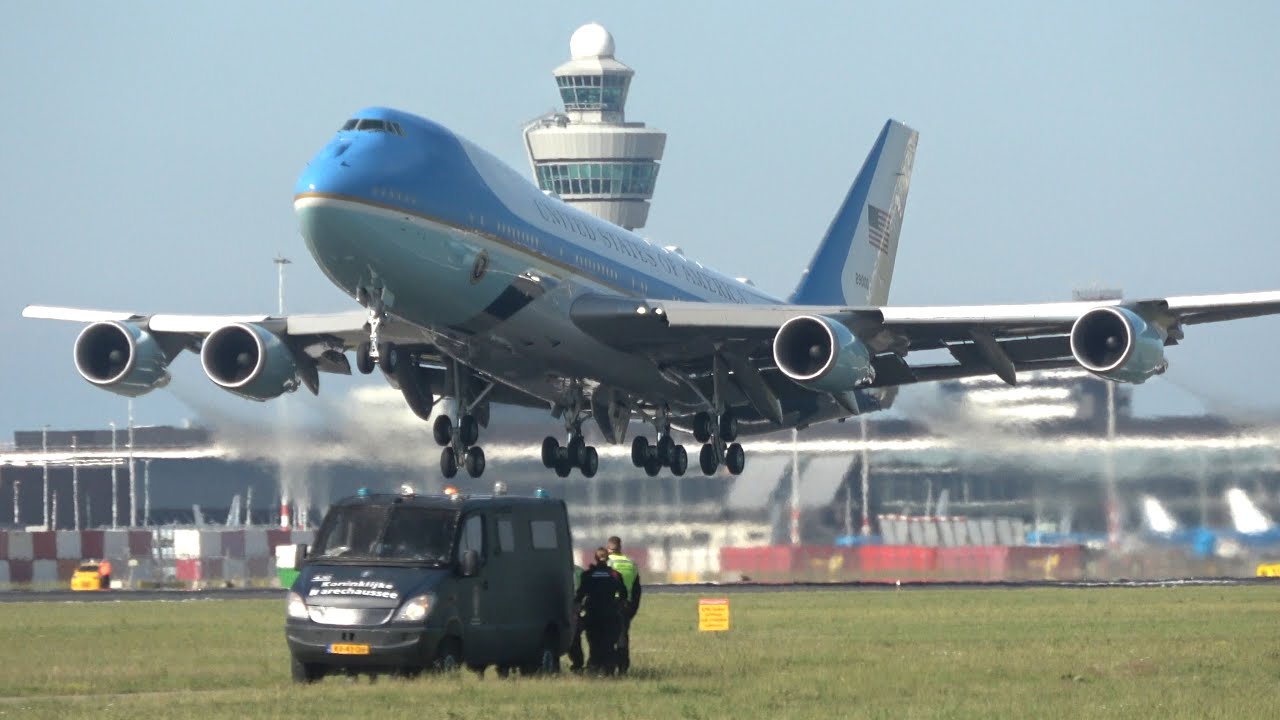 Air Force One Arriving & Departing Amsterdam Schiphol | USAF Boeing VC-25