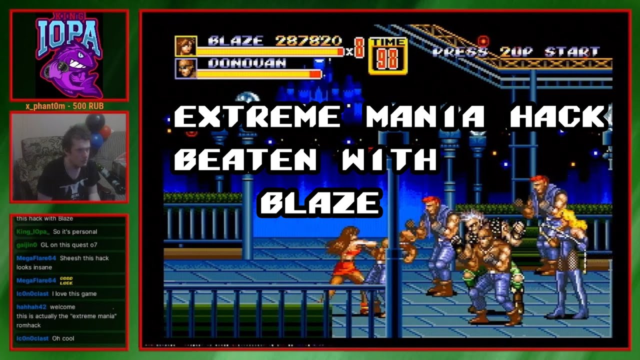 Streets of Rage 2 Extreme Mania Hack Beaten with Blaze!