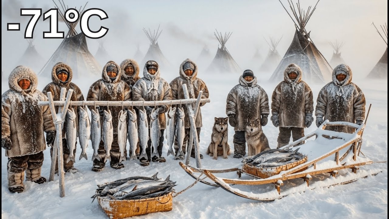 Ice Fishing in Extreme Cold | Native American Tribe's Winter Survival