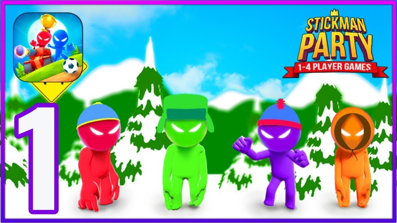Stickman Party - Gameplay Walkthrough Part 1 (iOS, Android).