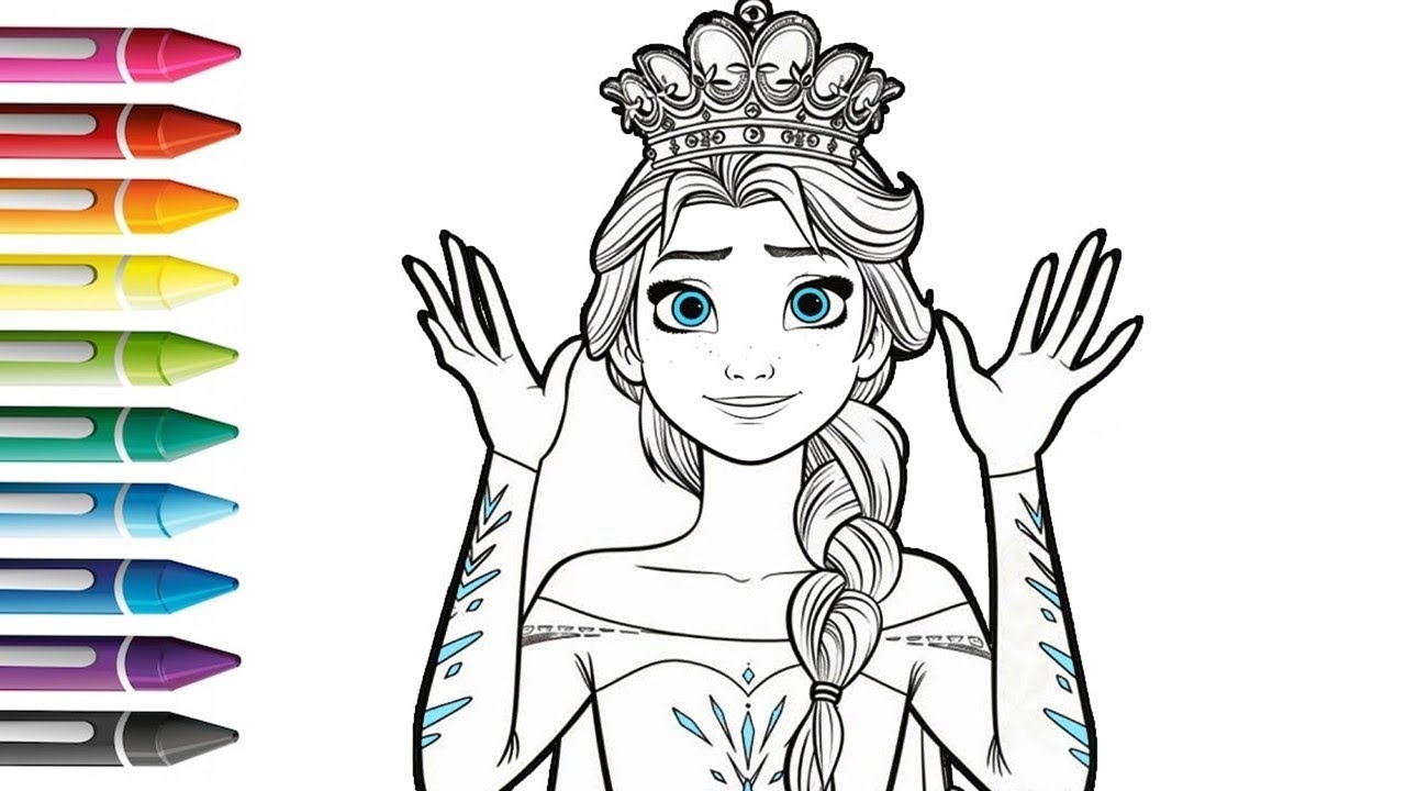 How To Draw Elsa Drawing, panting And Coloring For Kids And Toddlers | let's Draw Together