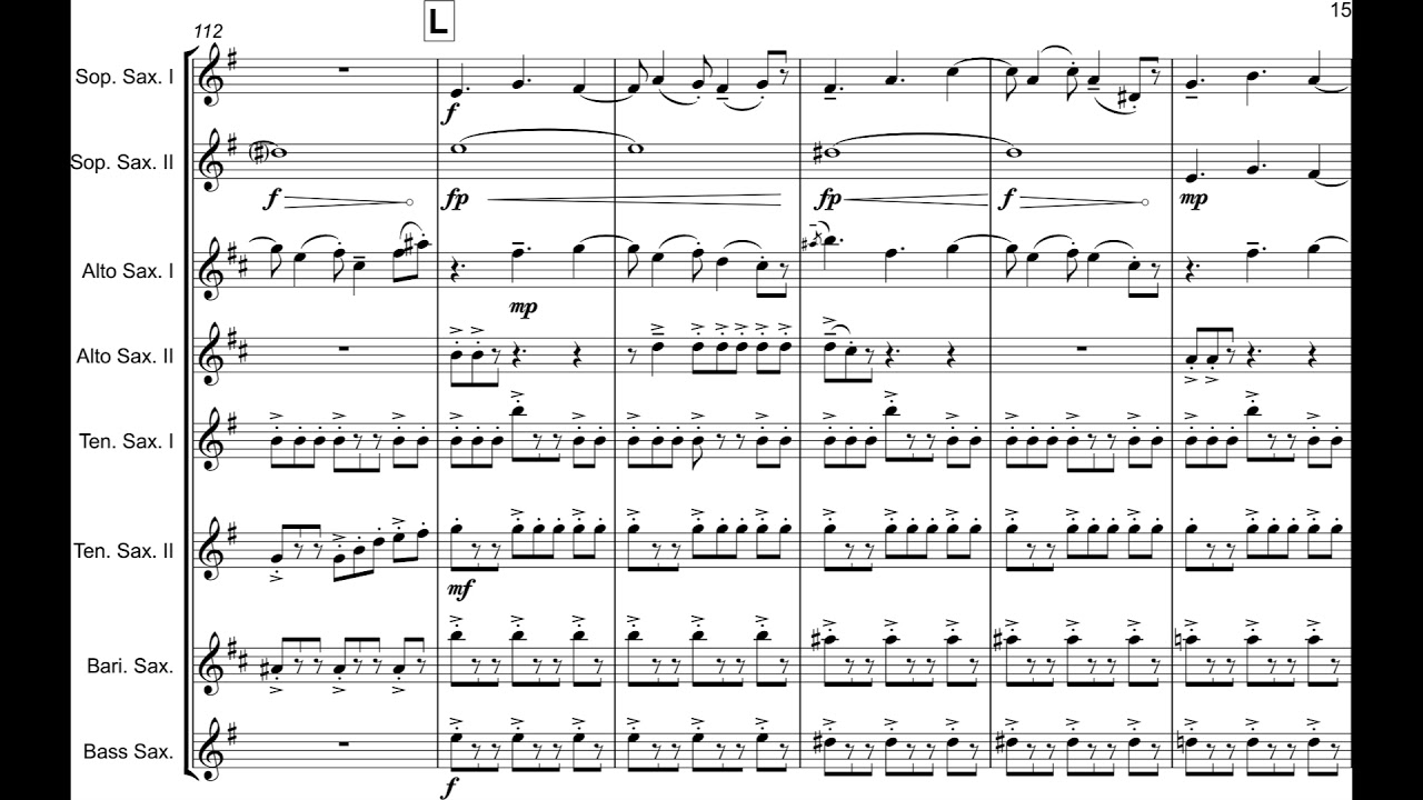 Vahid Jahandari - Before I Drown in Tears for Saxophone Octet (2017) [Score-Video]