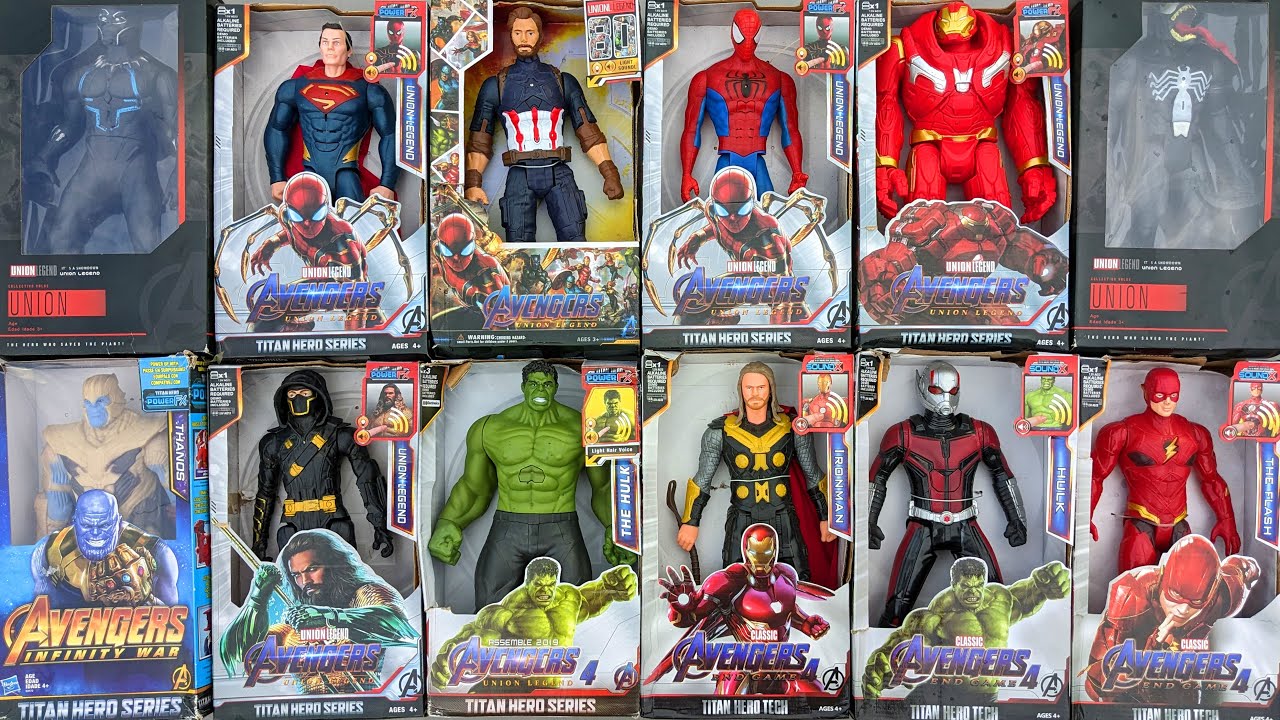 Searching for unboxing Avengers Team : Spider man, Iron Man, Hulk vs Thanos, Captain America 
