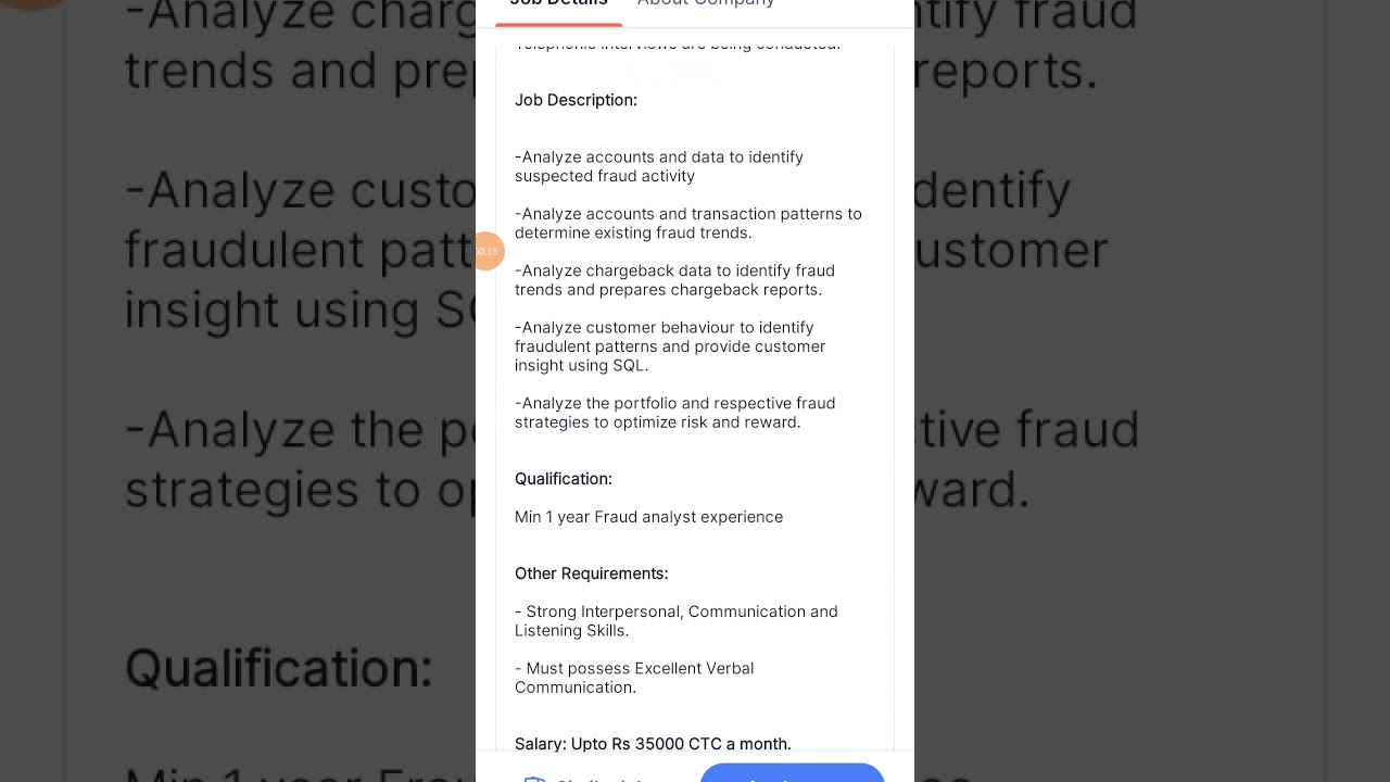 Fraud Analyst @ Salary upto Rs 35 k CTC:WFO || direct contact📞 number is given of hr.. 