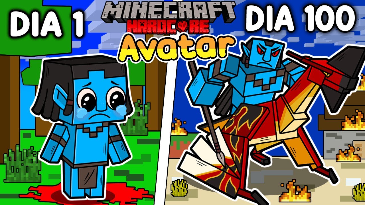 🌀Sobreviví 100 DÍAS siendo un AVATAR en Minecraft HARDCORE!