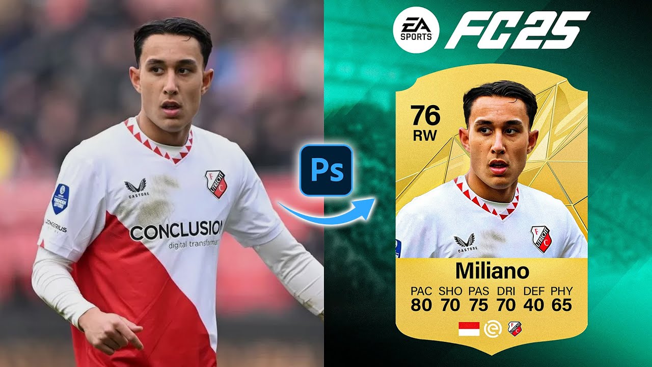 [FREE ASSET] Football Poster Design | EA Sports FC 25 Card | Miliano Jonathans | Photoshop