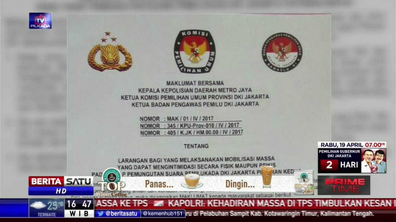 Inilah Isi Maklumat Bersama Terkait Mobilisasi Massa Saat Pilgub DKI