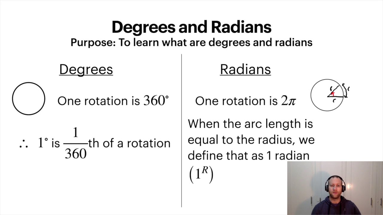 Pre-Calculus 12 - Section 4.1 Part 1 - Radians and Standard Position