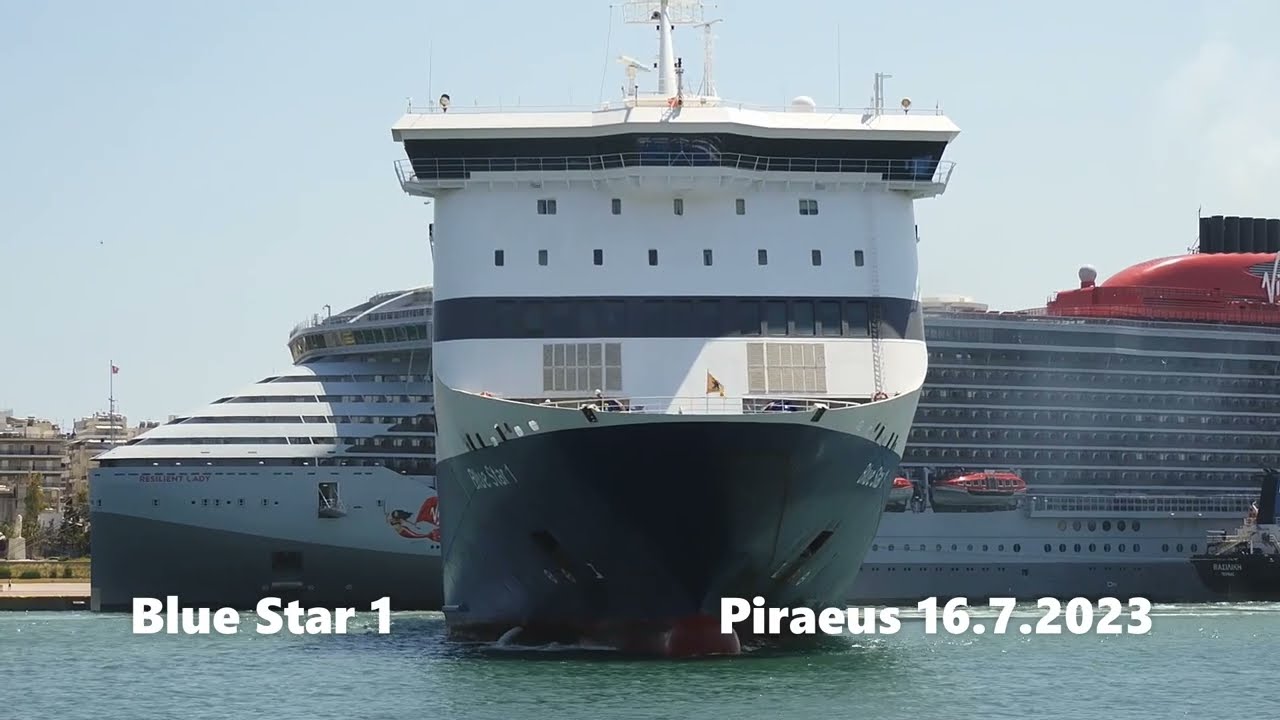 BLUE STAR 1 noon arrival at Piraeus Port