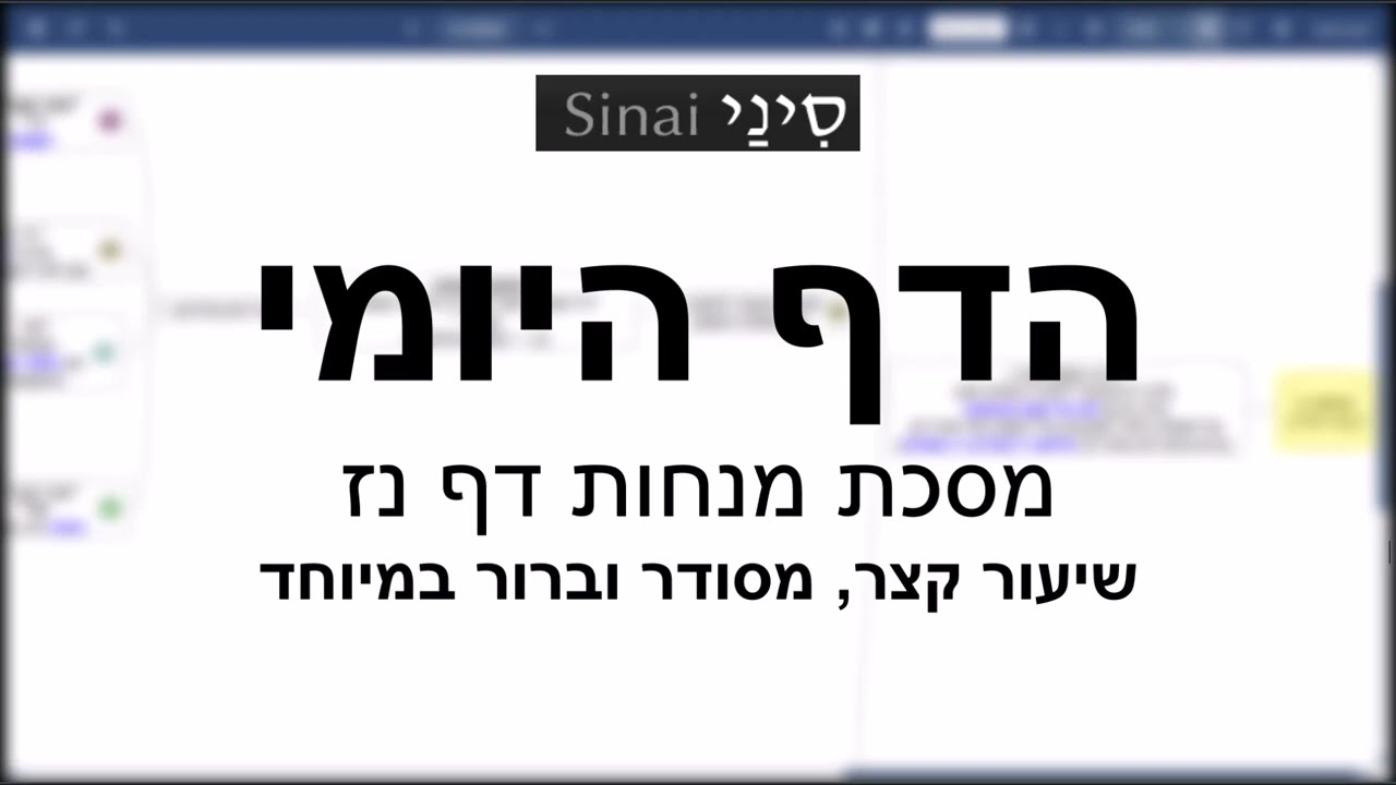 הדף היומי של אתר סיני - מנחות דף נז - שיעור קצר וברור במיוחד מאת אורי בריליאנט