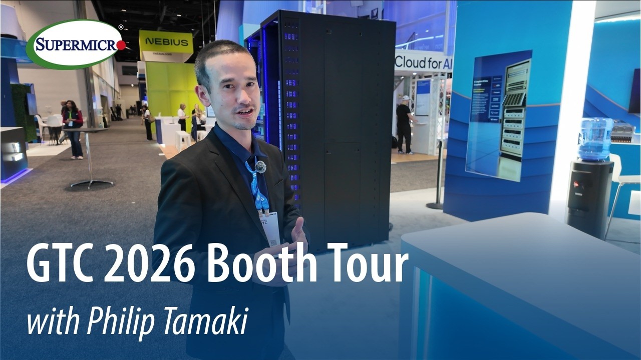 Компания Supermicro на стенде NVIDIA на конференции GTC 2026.