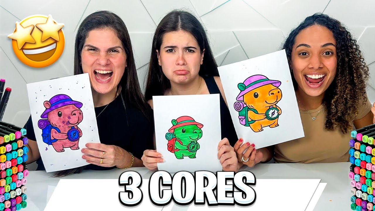 COLORINDO COM TRÊS CORES! ELA PERDEU FEIO! 