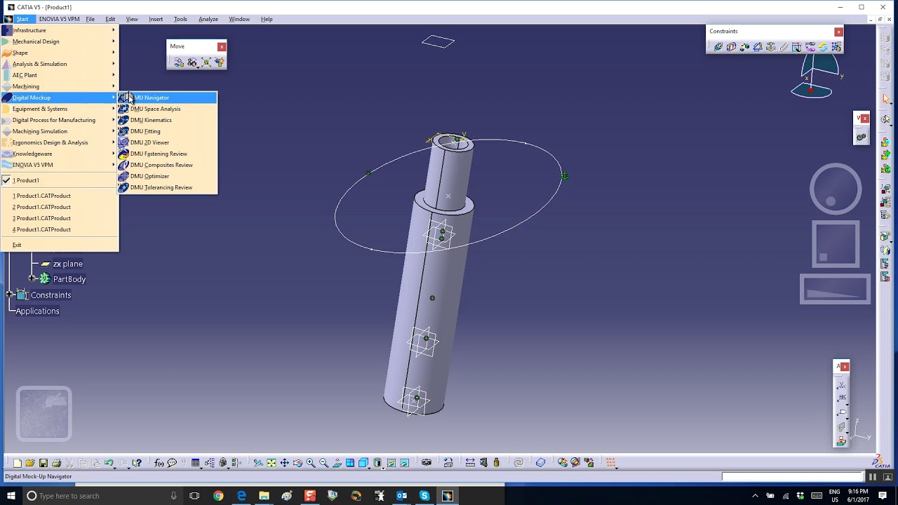 Mechanism Design, Telescopic Mechanism, Catia v5, Nader G. Zamani
