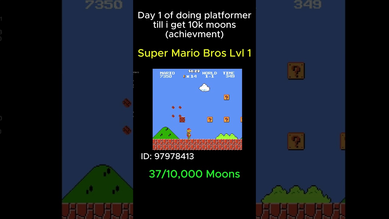 GD | Super Mario Bros lvl 1 | 37/10,000 moons goal