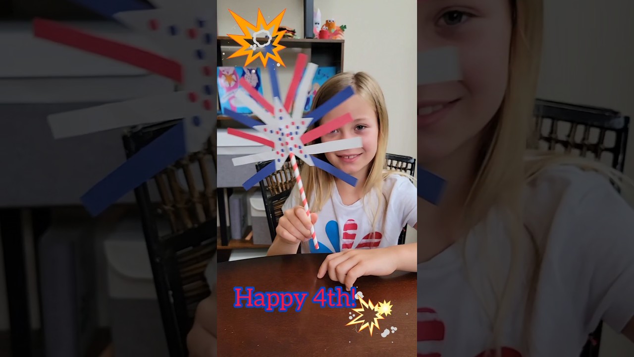 🎆 Easy DIY 4th of July Paper Wand Craft for Kids | 4th of July Crafts for kids | Star Craft 🎆
