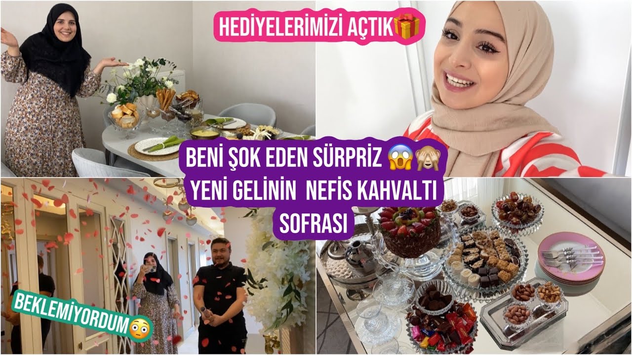 ŞAŞIRTAN SÜRPRİZ😱 YENİ GELİNDEN ENFES KAHVALTI SOFRASI, HEDİYELERİMİZİ AÇTIK, DOLU DOLU VLOG